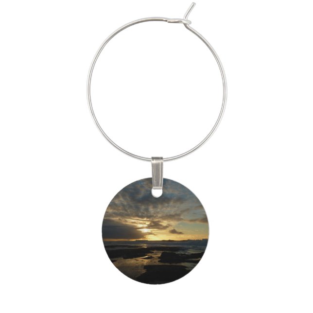 San Diego Sunset III Stunning California Landscape Wine Charm (Front)