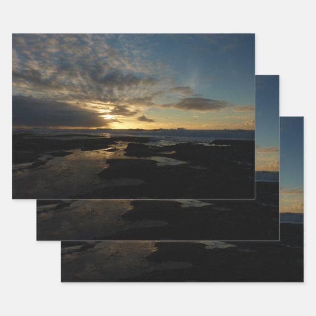 San Diego Sunset III Stunning California Landscape Wrapping Paper Sheets (Set)