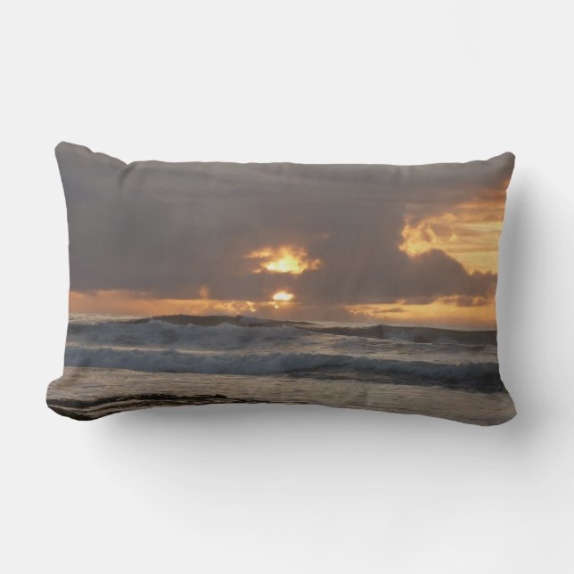 San Diego Sunset IV California Seascape Lumbar Pillow (Front)