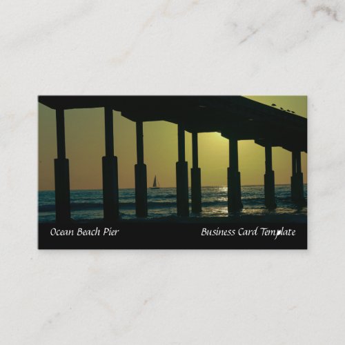 San Diego Sunset Ocean Beach Pier Business Card