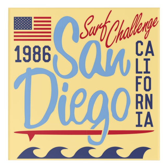 San Diego Surf Challenge 1986 Acrylic Print (Front)