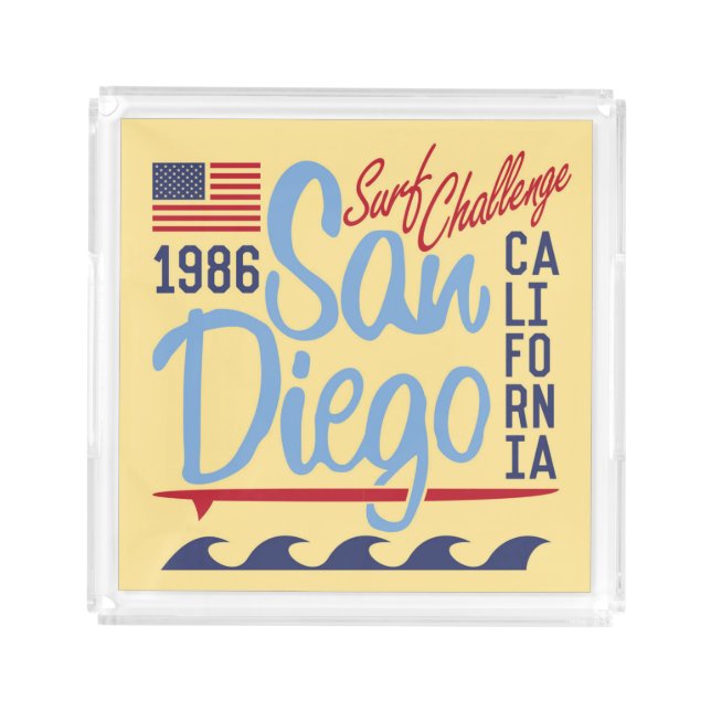 San Diego Surf Challenge 1986 Acrylic Tray (Front)
