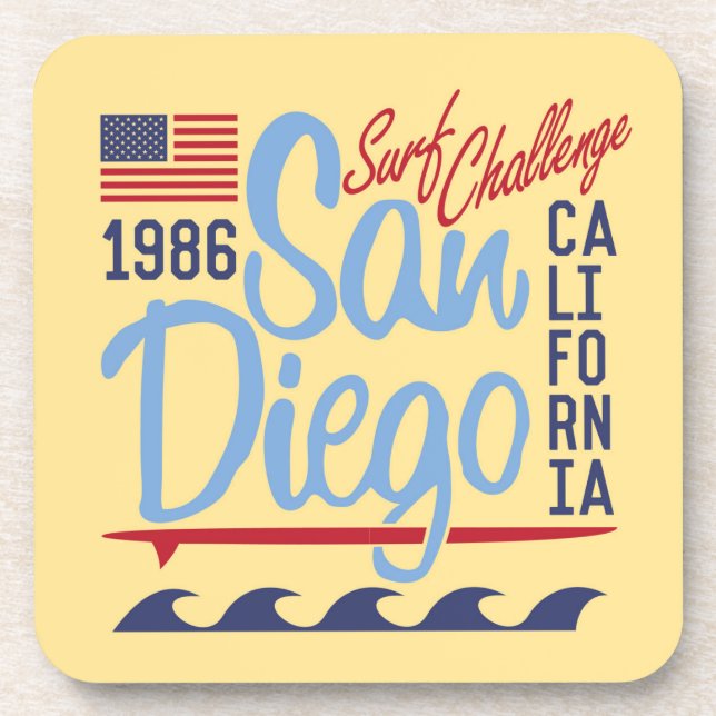 San Diego Surf Challenge 1986 Drink Coaster (Front)