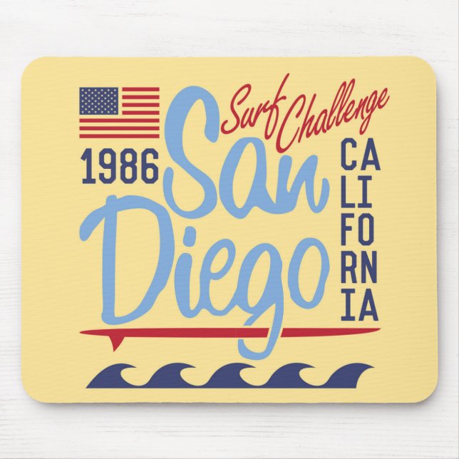 San Diego Surf Challenge 1986 Mouse Pad (Front)