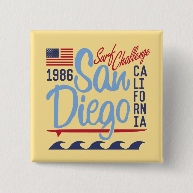 San Diego Surf Challenge 1986 Pinback Button (Front)