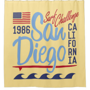 San Diego Surf Challenge 1986 Shower Curtain