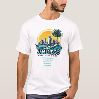 San Diego, “Surf, Sun & Sea" T-Shirt