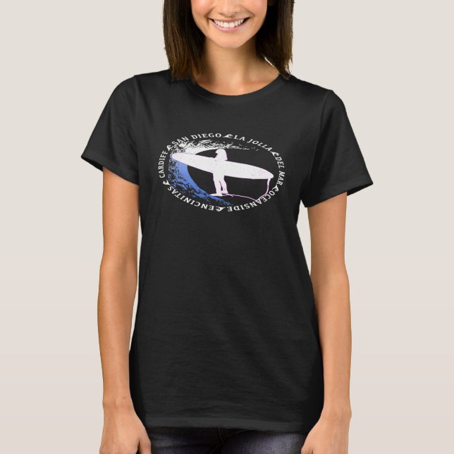 San Diego Surfer Girl Gift Premium T-Shirt (Front)