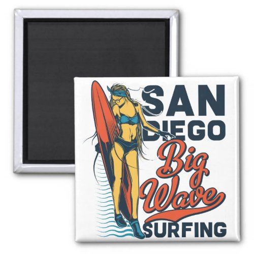 San Diego Surfing Paradise Vintage Magnet