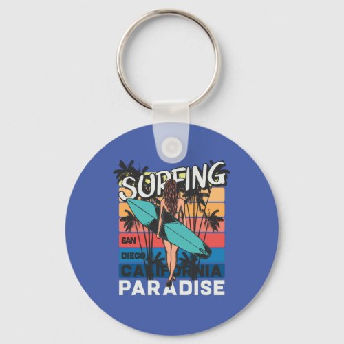 San Diego Surfing Vintage    Keychain