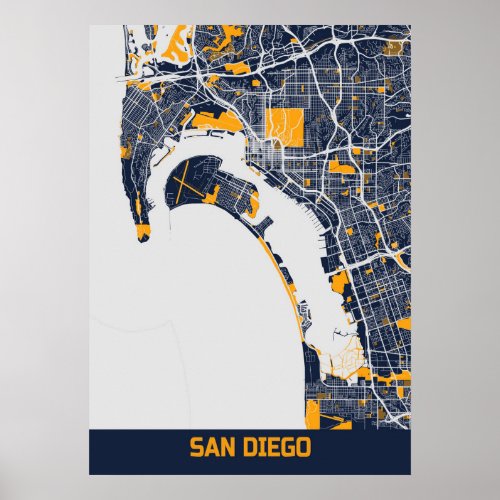 San Diego _ United States Bluefresh City Map Poster