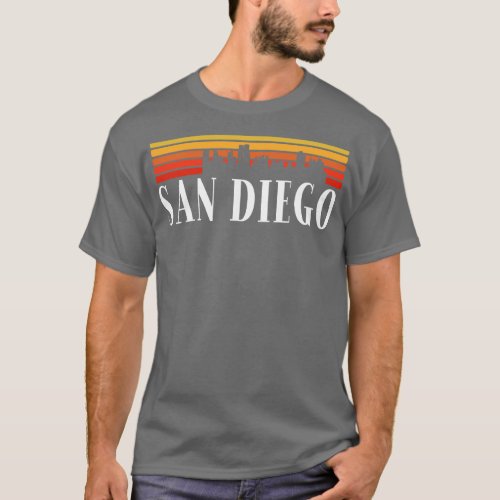 San Diego Vintage 70s Skyline San Diego Us City So T_Shirt
