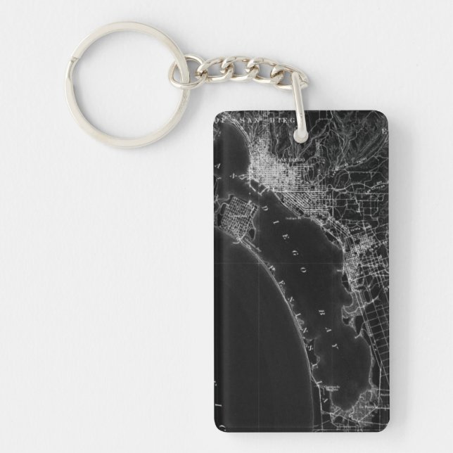 San Diego Vintage Map Keychain (Front)