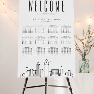 San Diego Wedding   12 Table Seating Chart  Foam Board