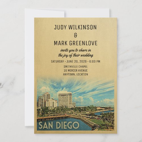 San Diego Wedding Invitation California