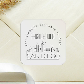 San Diego Wedding | Pre-addressed Envelope Seal by colorjungle at Zazzle