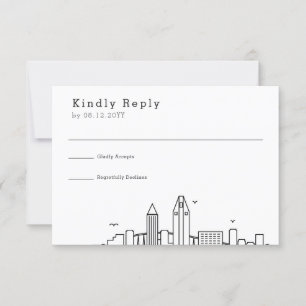 San Diego Wedding   Stylized Skyline RSVP