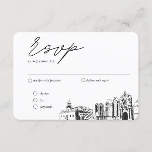 San Diego Wedding Traditional RSVP Meal Option Enclosure Card
