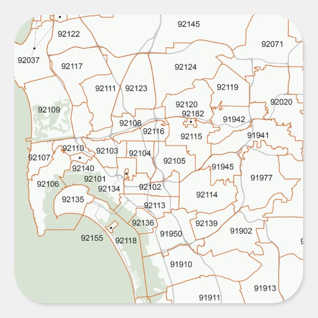 San Diego Zip Code Map Square Sticker Zazzle   San Diego Zip Code Map Square Sticker R12906fea49424ad380e87b2af3ab788f 0ugmc 8byvr 630 