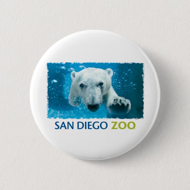 San Diego Zoo Polar Bear Button (Front)