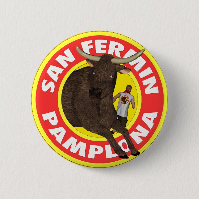 San Fermin de Pamplona Pinback Button (Front)