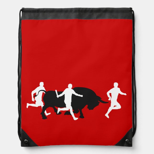 San Fermin, Pamplona: running with the bulls, Drawstring Bag (Front)