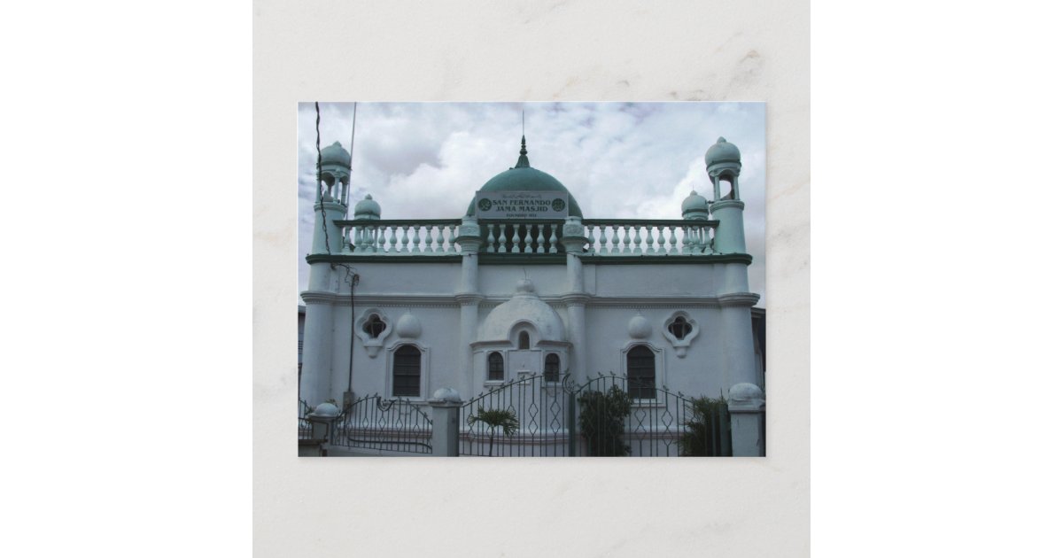 San Fernando Jama Masjid Mosque Trinidad Postcard Zazzle San Fernando Jama Masjid Mosque Trinidad Postcard Zazzle