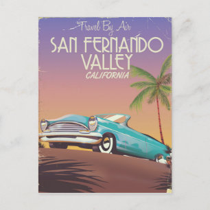 San Fernando Valley California vintage travel post Postcard