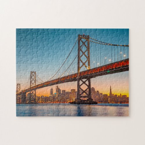 San Fran Bridge San Fran Skyline San Fran Bay Brid Jigsaw Puzzle