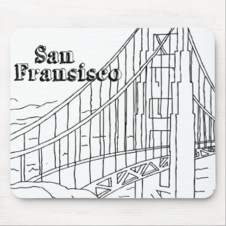 San Fran Golden Gate Bridge California Art Design Mouse Pad