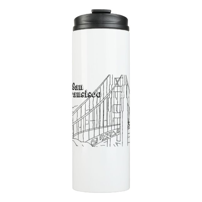 San Fran Golden Gate Bridge California Art Design Thermal Tumbler (Front)