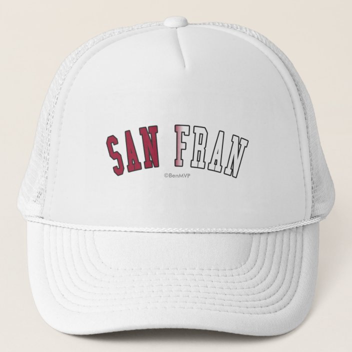 San Fran in California State Flag Colors Hat