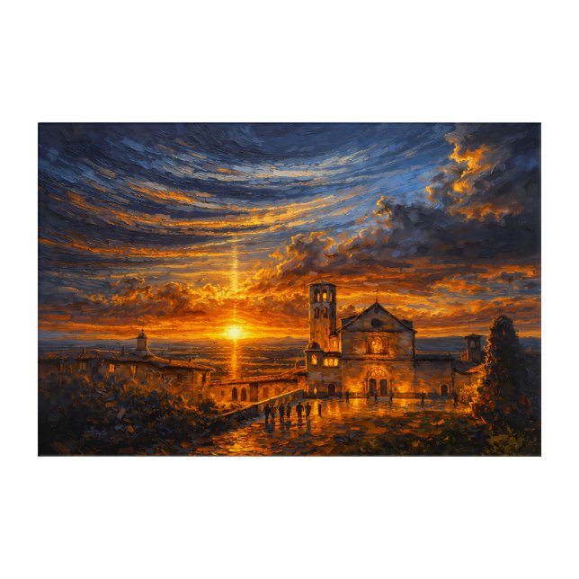 San Francesco Glow: The Sacred Vortex of Assisi Acrylic Print (Front)
