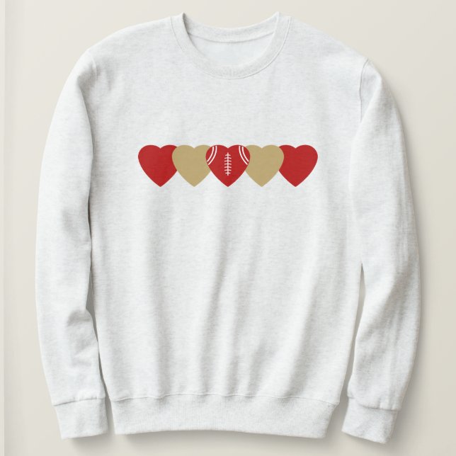 San Francisco 49ers Heart Football Dark Sweatshirt (Design Front)