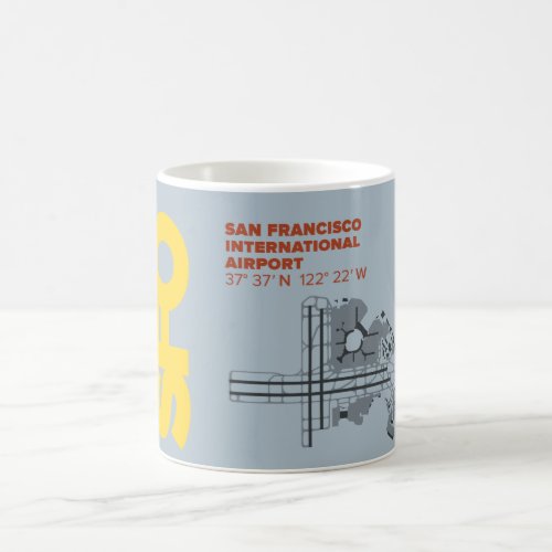 San Francisco Airport SFO Diagram Map Coffee Mug