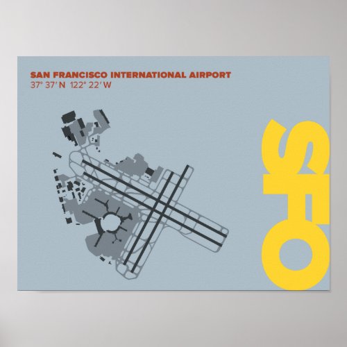 San Francisco Airport SFO Diagram Poster