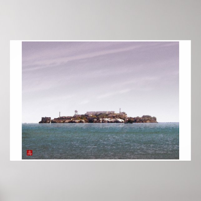 San Francisco -Alcatraz Island Digital Watercolor  Poster (Front)