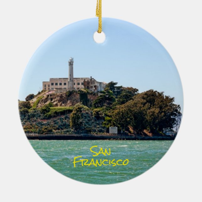 San Francisco and Alcatraz Ceramic Ornament (Back)