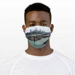 San Francisco and Pier 39 Sea Lions City Skyline Adult Cloth Face Mask
