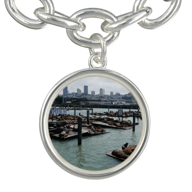 San Francisco and Pier 39 Sea Lions City Skyline Bracelet (Design)