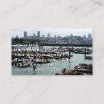 San Francisco and Pier 39 Sea Lions City Skyline Business Card
