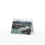 San Francisco and Pier 39 Sea Lions City Skyline Card