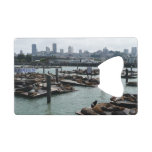 San Francisco and Pier 39 Sea Lions City Skyline Credit Card Bottle Opener