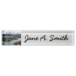 San Francisco and Pier 39 Sea Lions City Skyline Desk Name Plate