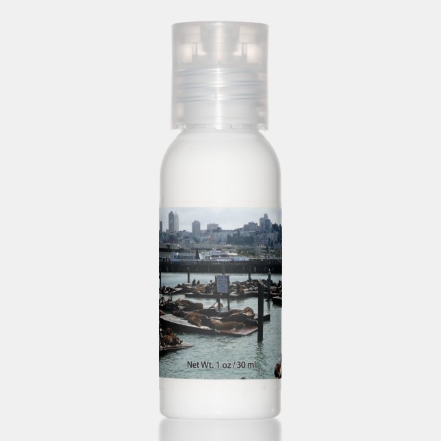 San Francisco and Pier 39 Sea Lions City Skyline Hand Lotion (Front)