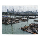 San Francisco and Pier 39 Sea Lions City Skyline Jigsaw Puzzle