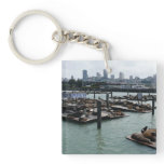 San Francisco and Pier 39 Sea Lions City Skyline Keychain