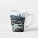 San Francisco and Pier 39 Sea Lions City Skyline Latte Mug