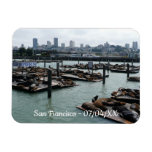 San Francisco and Pier 39 Sea Lions City Skyline Magnet