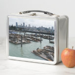 San Francisco and Pier 39 Sea Lions City Skyline Metal Lunch Box